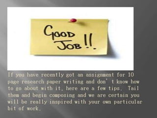 How to write a 10 page research paper