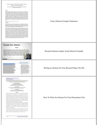 How To Write A Abstract For A Research Paper | PDF