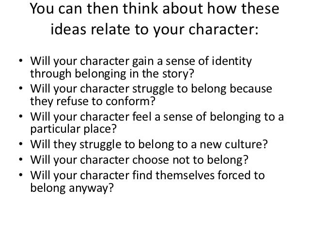 belonging creative writing questions