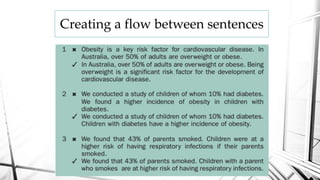Creating a flow between sentences
 
