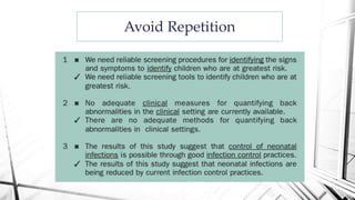 Avoid Repetition
 