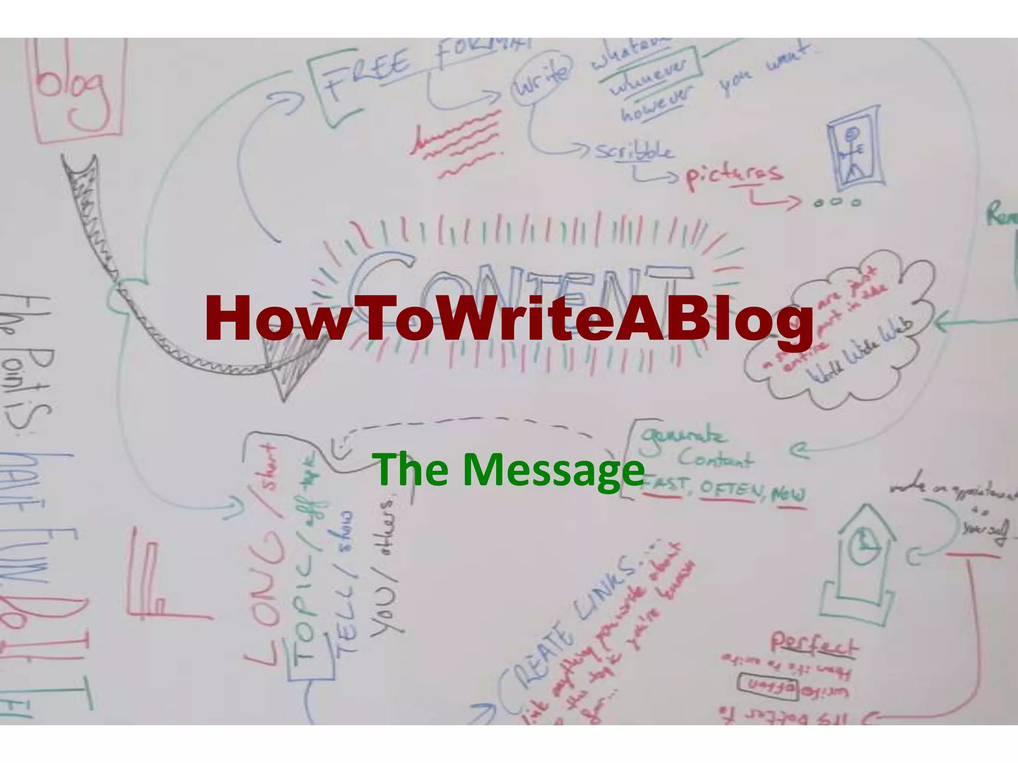 HowToWriteABlogThe Message