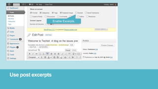 Use post excerpts
Enable Excerpts.
 
