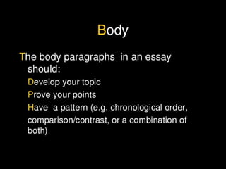 How to write a body paragraph for English writing | PPTX