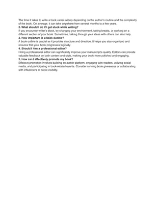 How to Write a Book 10 Steps From Best Seller | PDF
