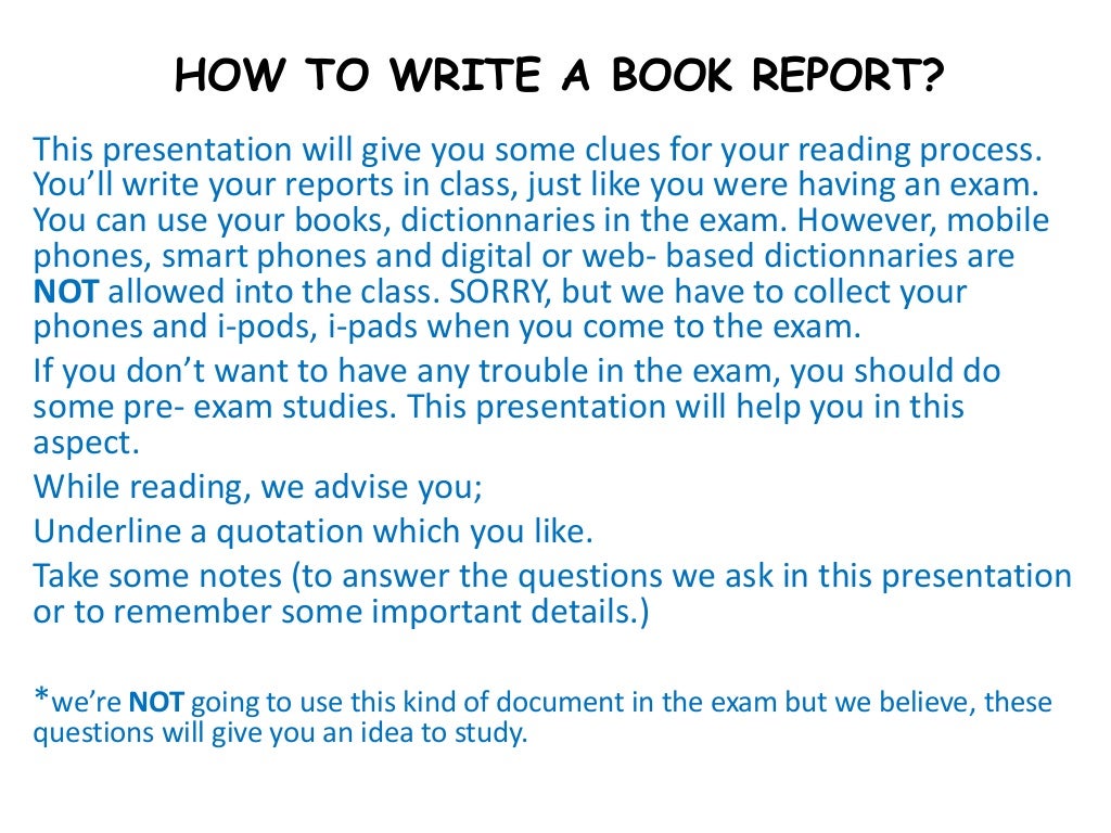 how to write a book report powerpoint