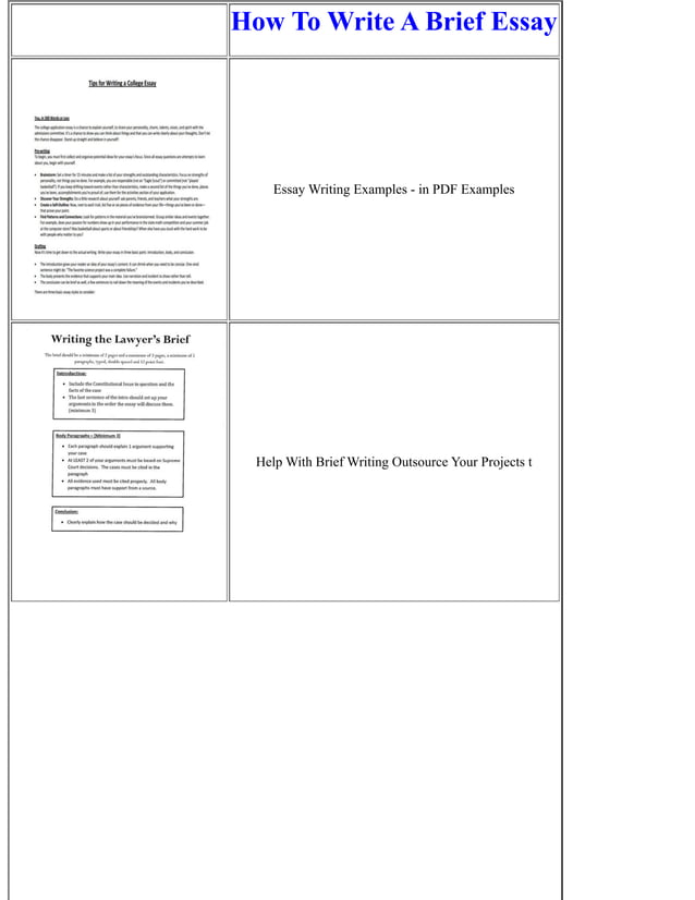 How To Write A Brief Essay | PDF | Free Download