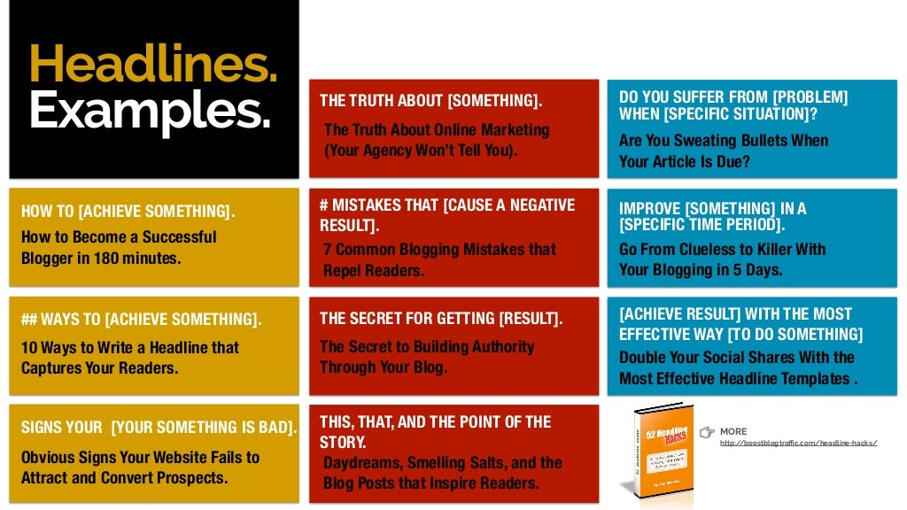 Headlines Examples HOW TO ACHIEVE
