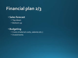 How to write a business plan