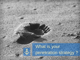 What is your
penetration strategy ?
 