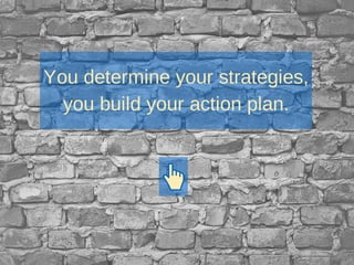 You determine your strategies,
you build your action plan.
 