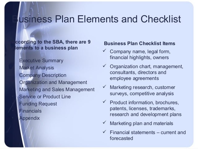 small business plan checklist