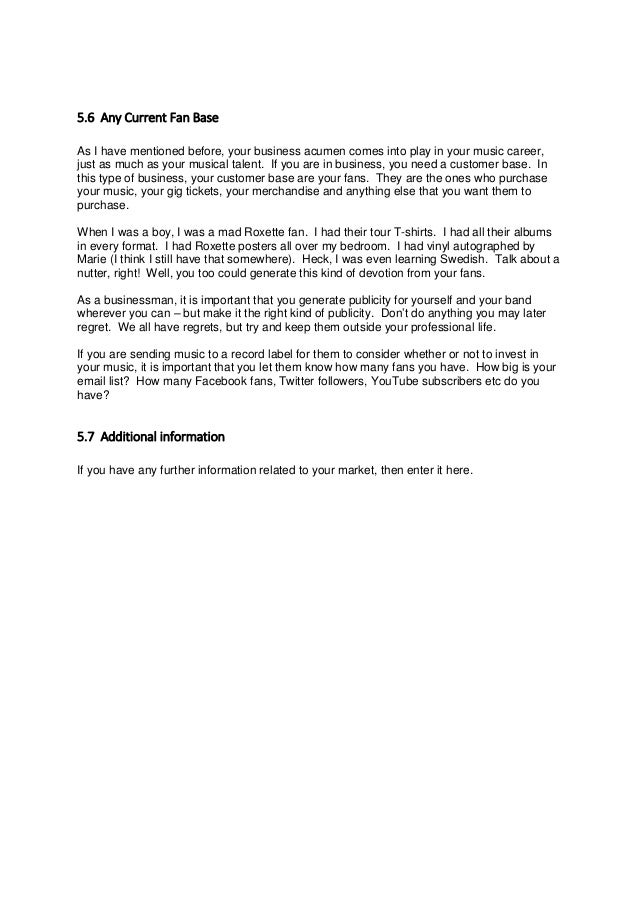 How to write a business plan for your band