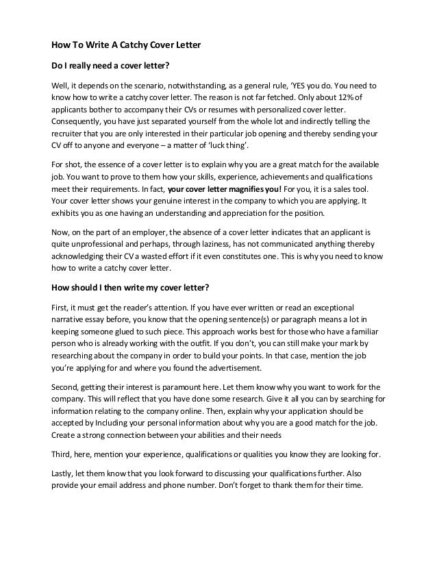 How To Write A Catchy Cover Letter [Template Included]