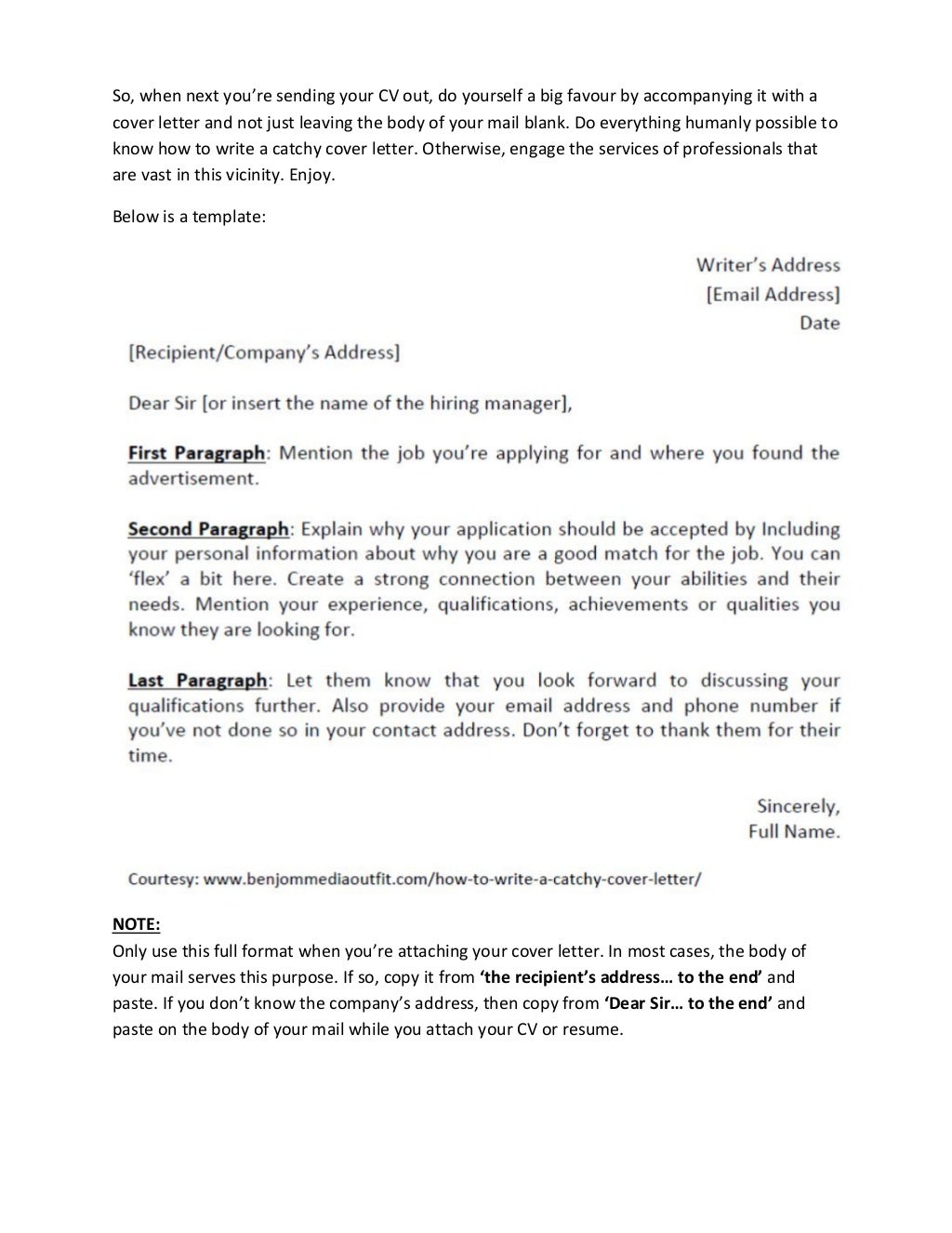 How To Write A Catchy Cover Letter [Template Included]