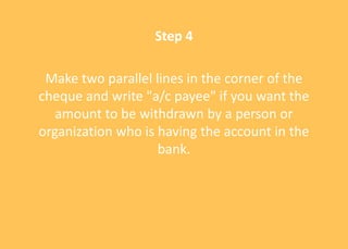 Parallel Cheque How to write a cheque? | PDF