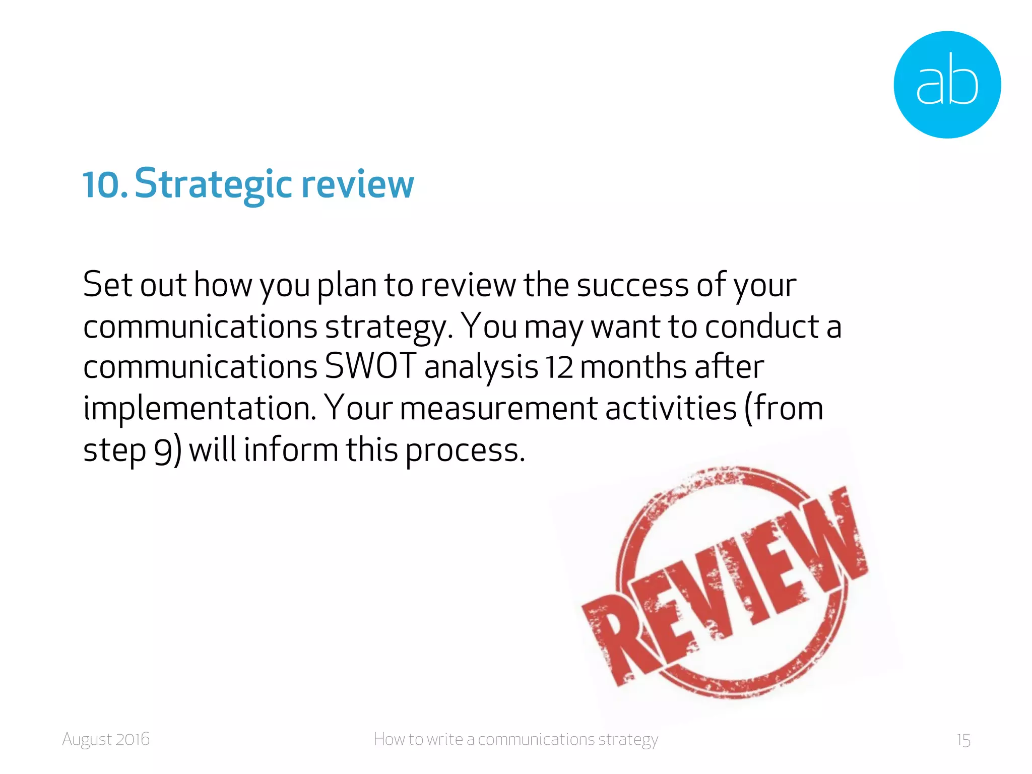 How to write a communications strategy | PDF | Human Resources | Business