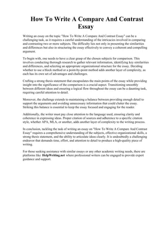 How To Write A Compare And Contrast Essay.pdf