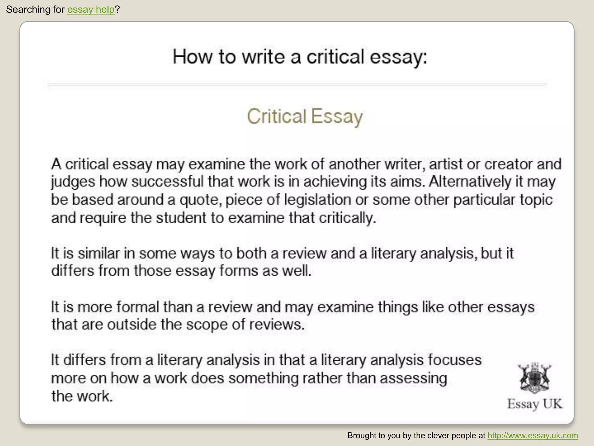 Searching for essay help?
Brought to you by the clever people at http://www.essay.uk.com
