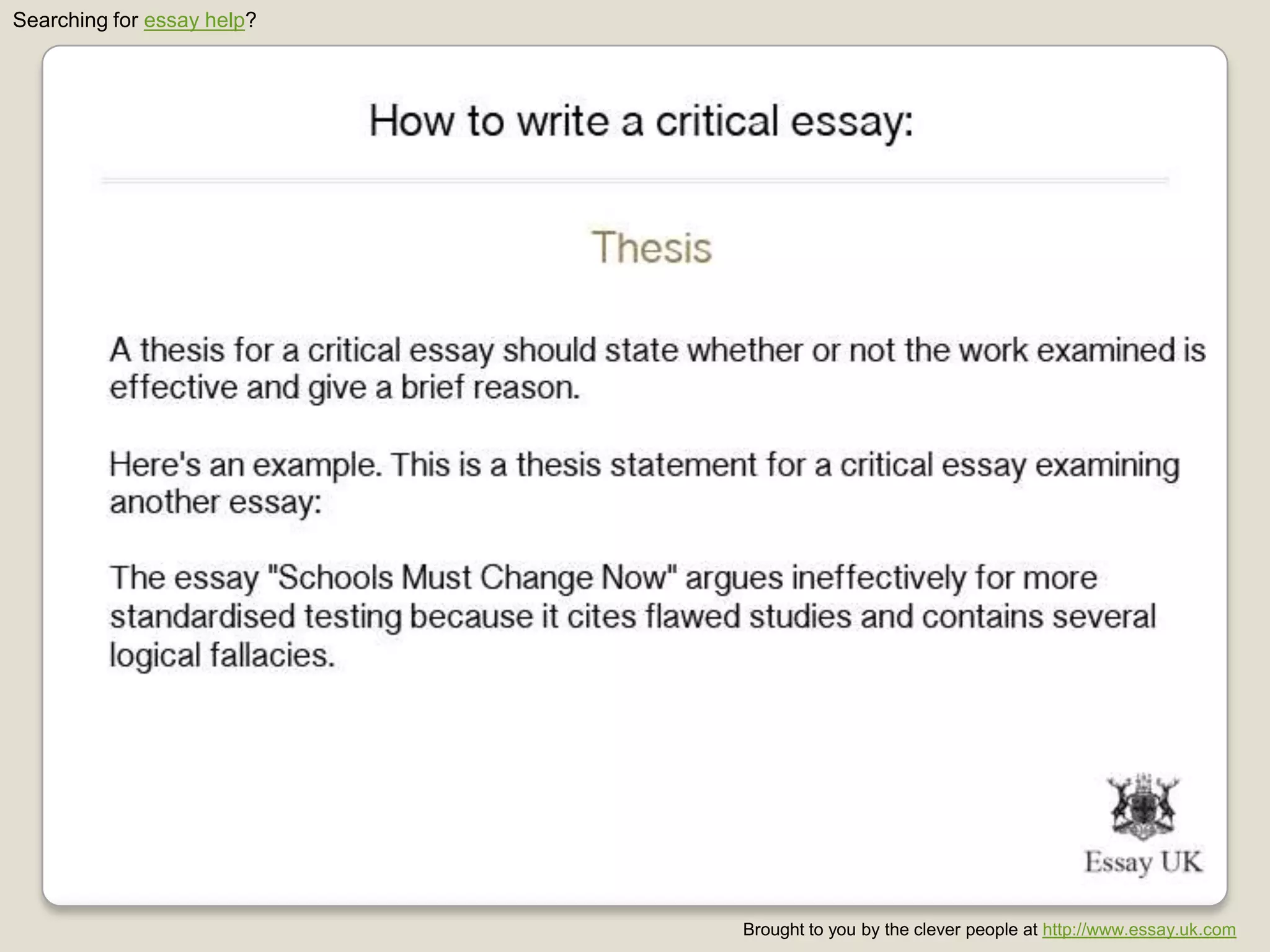 Searching for essay help?
Brought to you by the clever people at http://www.essay.uk.com