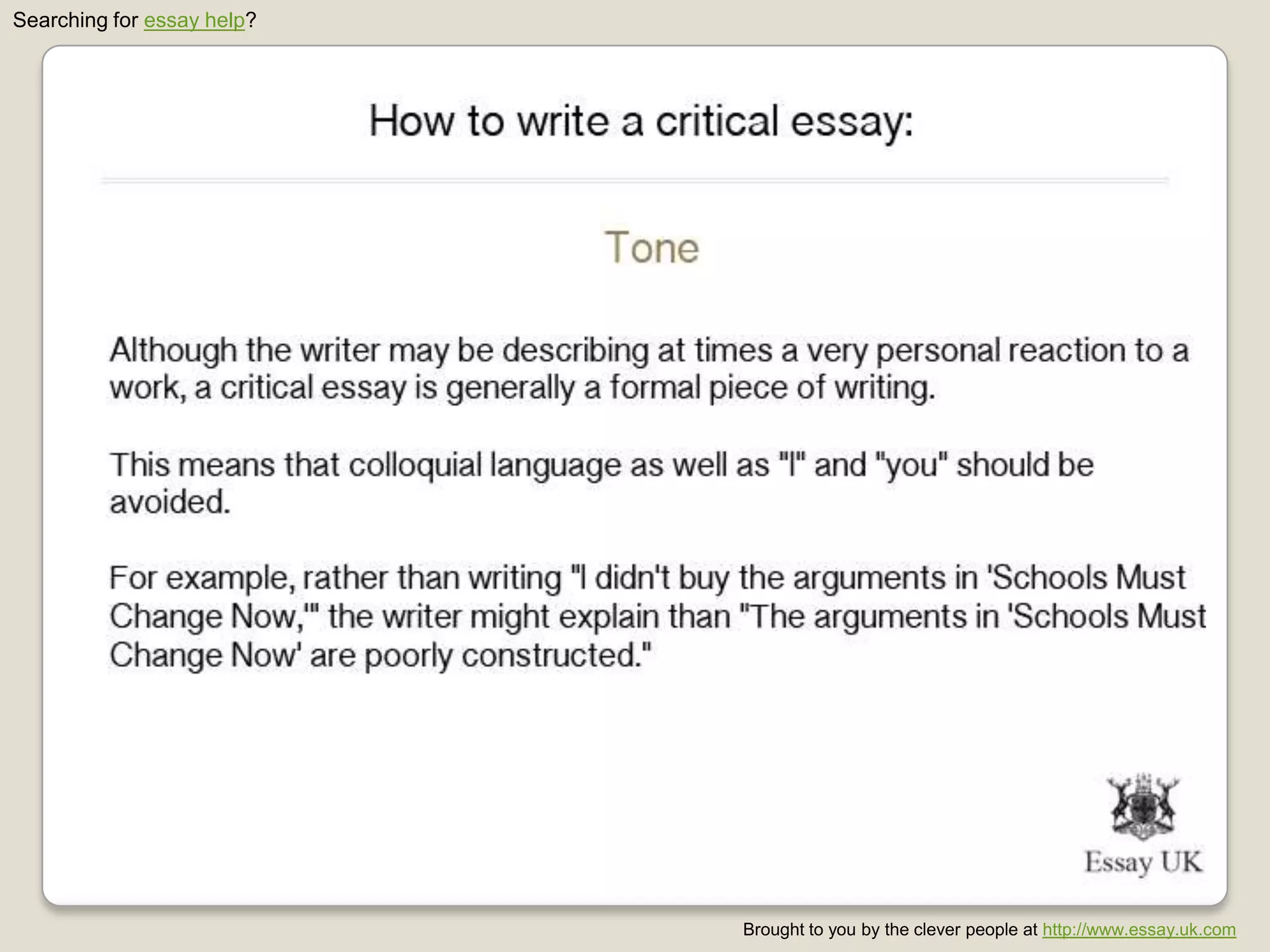 Searching for essay help?
Brought to you by the clever people at http://www.essay.uk.com
