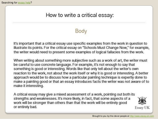 how to write a critical analysis essay know