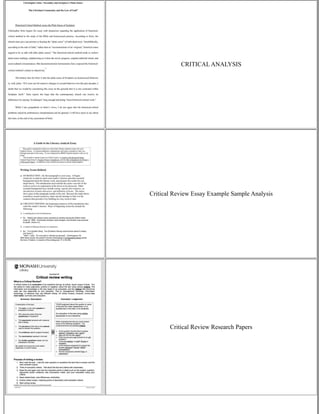 How To Write A Critical Evaluation Essay | PDF