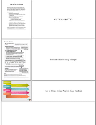 How To Write A Critical Evaluation Essay | PDF