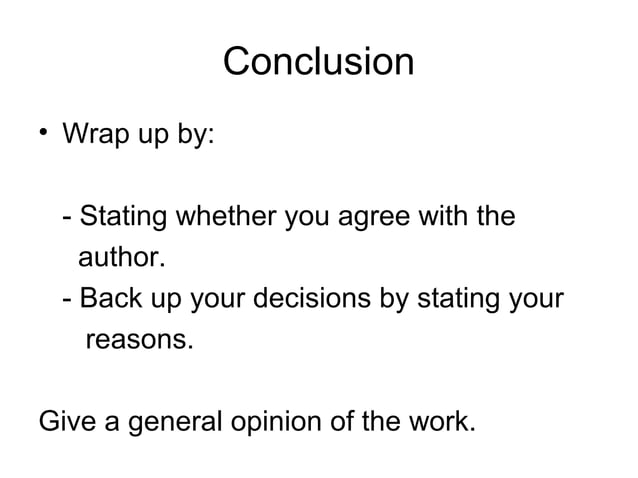 How to write a critique  PPT