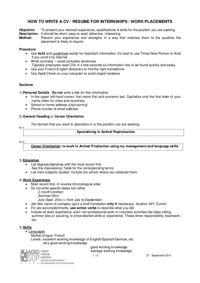 How To Write A Cv How To Write A Cv