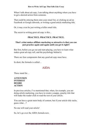 How to write ad copy that sells like crazy | PDF