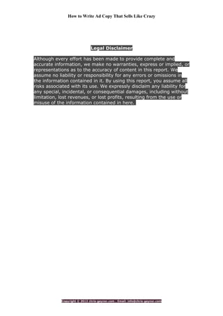 How to write ad copy that sells like crazy | PDF