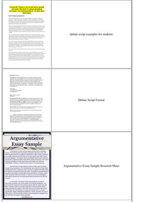 debate script examples for students
Debate Script Format
Argumentative Essay Sample Research Muse
 