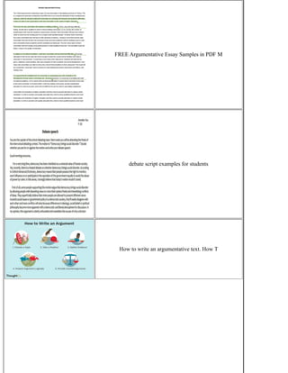 FREE Argumentative Essay Samples in PDF M
debate script examples for students
How to write an argumentative text. How T
 