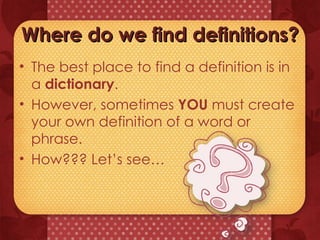 We Def How To Write A Definition | PPT