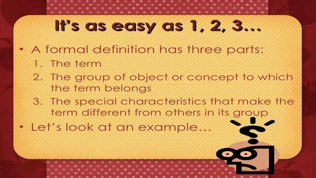 How to write a definition