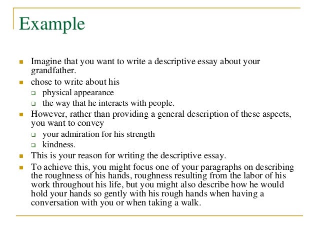 Essay description of a person