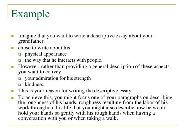 how to write a descriptive essay about a person meaning