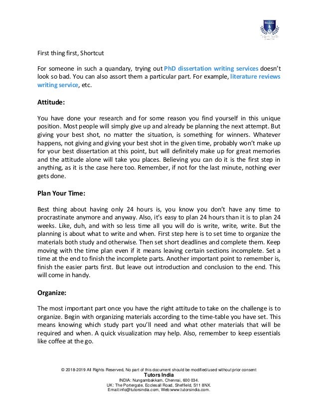 How To Write a Dissertation In A Day