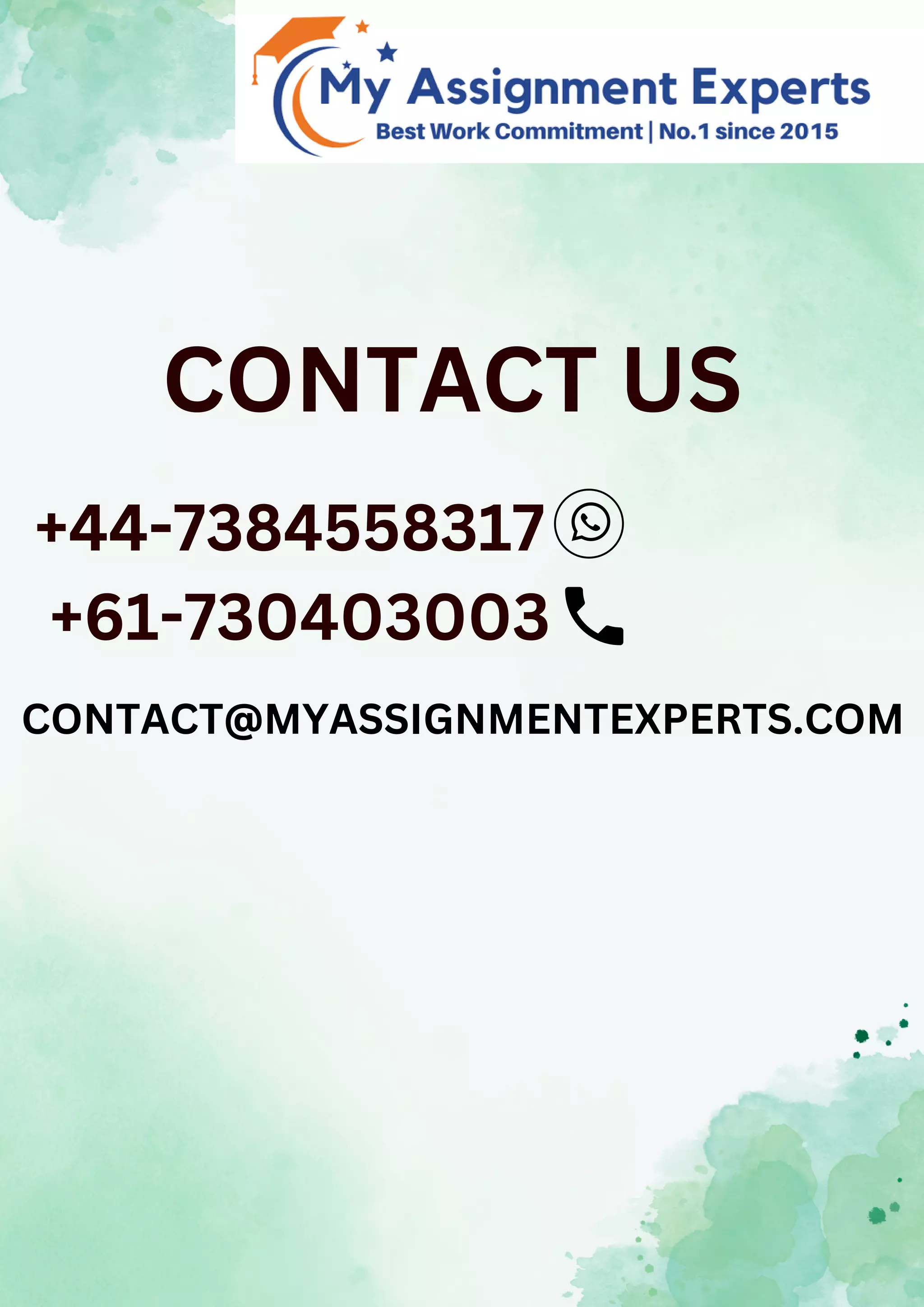 CONTACT US
+44-7384558317
+61-730403003
CONTACT@MYASSIGNMENTEXPERTS.COM
 
