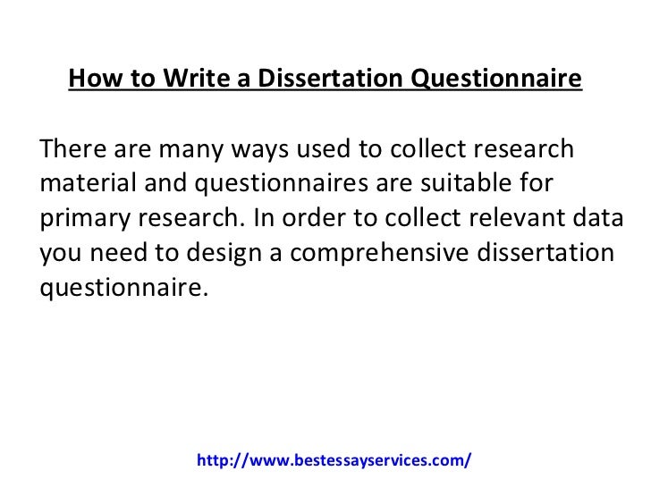 questionnaire for dissertation sample