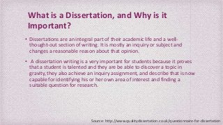 sample dissertation questions