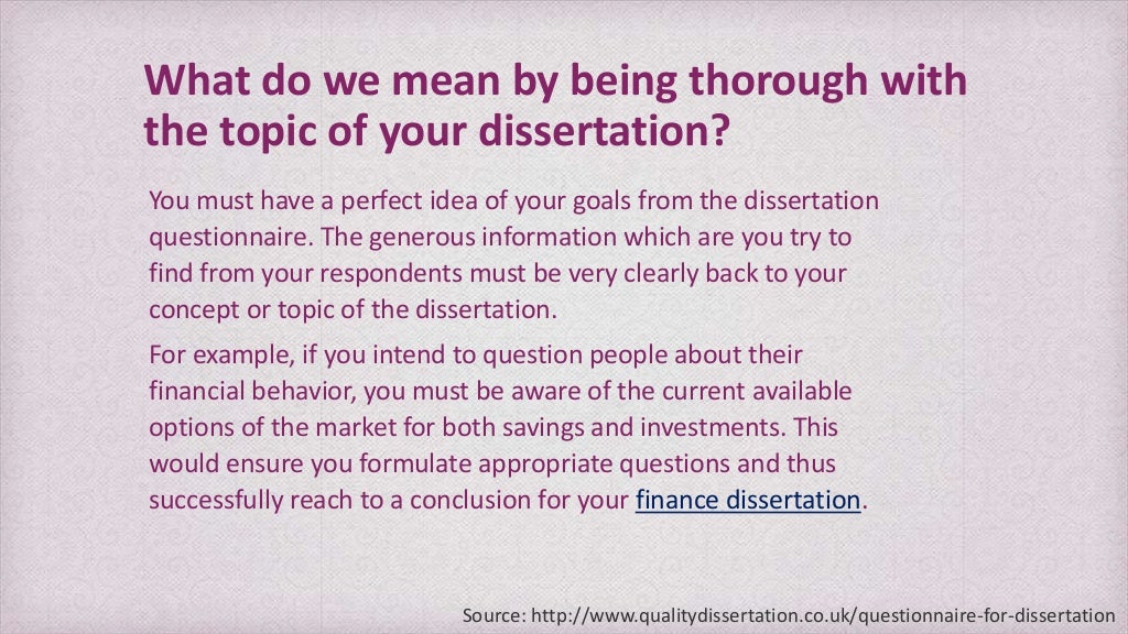 questions for a dissertation