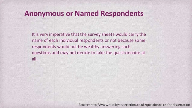 Dissertation anonymous sources