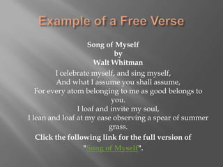 How to write a free verse