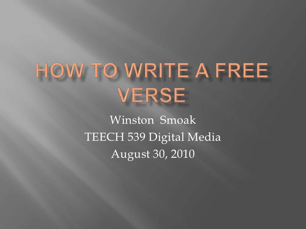 How to write a verse