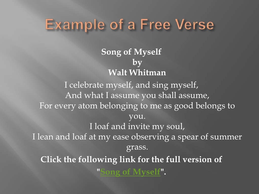 How to write a free verse