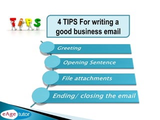 4 TIPS For writing a
good business email
 