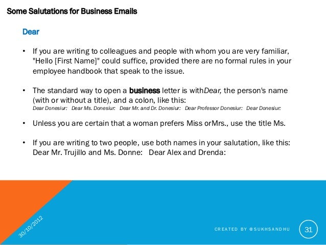 business writing salutations in letters and email under business writing salutations in letters and email