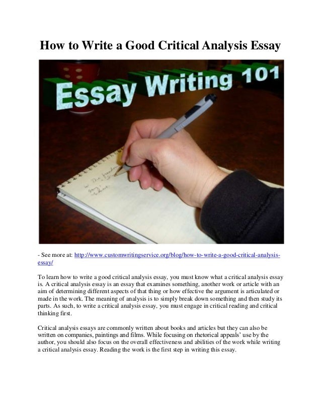 how to write a good critical thinking essay